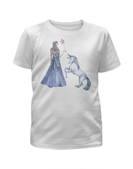 Заказать детскую футболку в Москве. Футболка с полной запечаткой для девочек Волшебная палочка  от juliafast77 - готовые дизайны и нанесение принтов.