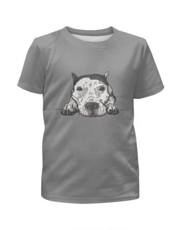 Заказать детскую футболку в Москве. Футболка с полной запечаткой для девочек собака от THE_NISE  - готовые дизайны и нанесение принтов.
