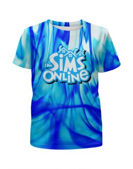 Заказать детскую футболку в Москве. Футболка с полной запечаткой для девочек Sims Online от THE_NISE  - готовые дизайны и нанесение принтов.