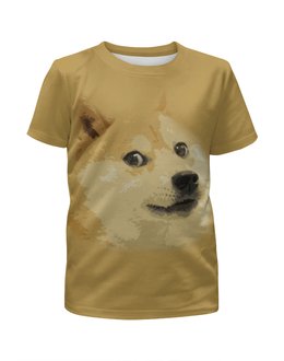 Заказать детскую футболку в Москве. Футболка с полной запечаткой для девочек Doge  от scoopysmith - готовые дизайны и нанесение принтов.