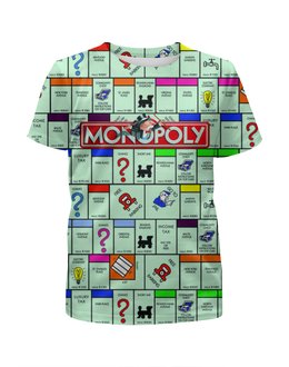 Заказать детскую футболку в Москве. Футболка с полной запечаткой для девочек MONOPOLY от balden - готовые дизайны и нанесение принтов.