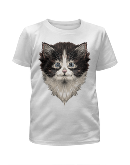 Заказать детскую футболку в Москве. Футболка с полной запечаткой для девочек Морда кота от THE_NISE  - готовые дизайны и нанесение принтов.