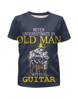 Заказать детскую футболку в Москве. Футболка с полной запечаткой для девочек Old man guitar от ПРИНТЫ ПЕЧАТЬ  - готовые дизайны и нанесение принтов.