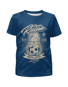 Заказать детскую футболку в Москве. Футболка с полной запечаткой для девочек Футбол от Ирина - готовые дизайны и нанесение принтов.