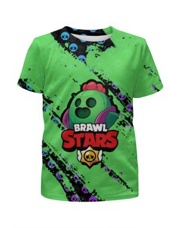 Заказать детскую футболку в Москве. Футболка с полной запечаткой для девочек Brawl Stars  от weeert - готовые дизайны и нанесение принтов.