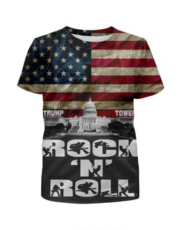 Заказать детскую футболку в Москве. Футболка с полной запечаткой для девочек Трамп от multikot - готовые дизайны и нанесение принтов.