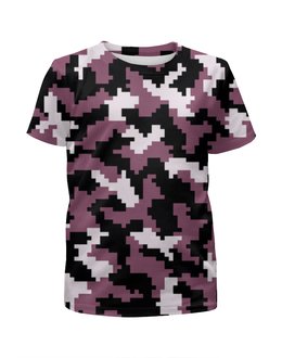 Заказать детскую футболку в Москве. Футболка с полной запечаткой для девочек camouflage Pixel от THE_NISE  - готовые дизайны и нанесение принтов.