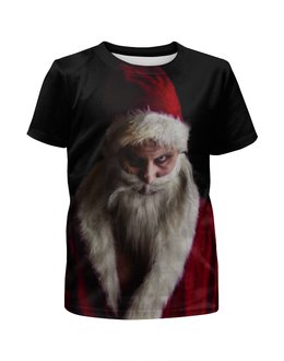 Заказать детскую футболку в Москве. Футболка с полной запечаткой для девочек Evil Santa от vphone - готовые дизайны и нанесение принтов.