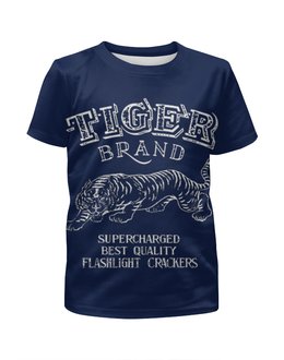 Заказать детскую футболку в Москве. Футболка с полной запечаткой для девочек Tiger brand от ПРИНТЫ ПЕЧАТЬ  - готовые дизайны и нанесение принтов.