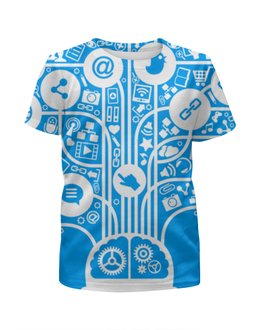 Заказать детскую футболку в Москве. Футболка с полной запечаткой для девочек Интернет от Media M  - готовые дизайны и нанесение принтов.