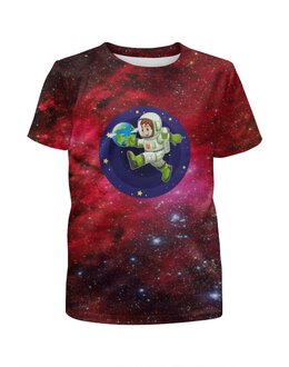 Заказать детскую футболку в Москве. Футболка с полной запечаткой для девочек Космос от THE_NISE  - готовые дизайны и нанесение принтов.