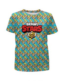 Заказать детскую футболку в Москве. Футболка с полной запечаткой для девочек Brawl Stars от  PRO_DESIGN - готовые дизайны и нанесение принтов.
