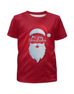 Заказать детскую футболку в Москве. Футболка с полной запечаткой для девочек Санта Клаус от Leichenwagen - готовые дизайны и нанесение принтов.