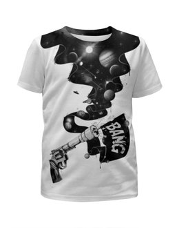 Заказать детскую футболку в Москве. Футболка с полной запечаткой для девочек Выстрел в космос от ISliM - готовые дизайны и нанесение принтов.