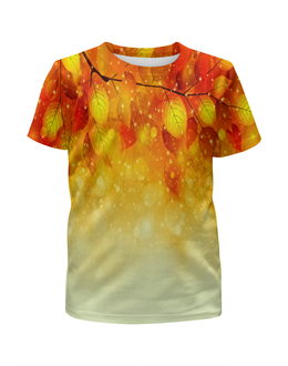 Заказать детскую футболку в Москве. Футболка с полной запечаткой для девочек Осенние листья от THE_NISE  - готовые дизайны и нанесение принтов.