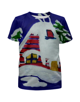 Заказать детскую футболку в Москве. Футболка с полной запечаткой для девочек Дом в лесу от mrs-snit@yandex.ru - готовые дизайны и нанесение принтов.