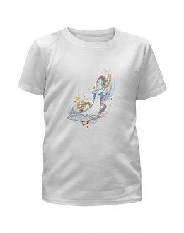 Заказать детскую футболку в Москве. Футболка с полной запечаткой для девочек Кит и волны от THE_NISE  - готовые дизайны и нанесение принтов.