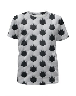 Заказать детскую футболку в Москве. Футболка с полной запечаткой для девочек Футбольный мяч от Media M  - готовые дизайны и нанесение принтов.