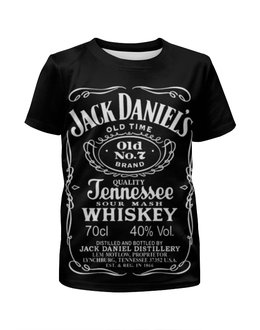 Заказать детскую футболку в Москве. Футболка с полной запечаткой для девочек Jack Daniels от Leichenwagen - готовые дизайны и нанесение принтов.