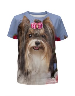 Заказать детскую футболку в Москве. Футболка с полной запечаткой для девочек Собака от Ирина - готовые дизайны и нанесение принтов.