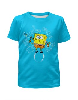 Заказать детскую футболку в Москве. Футболка с полной запечаткой для девочек Мыльные пузыри от T-shirt print  - готовые дизайны и нанесение принтов.