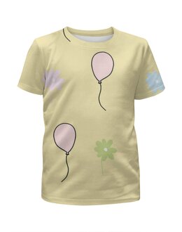 Заказать детскую футболку в Москве. Футболка с полной запечаткой для девочек Шарики воздушные от Inna Kirichenko - готовые дизайны и нанесение принтов.