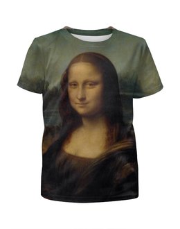 Заказать детскую футболку в Москве. Футболка с полной запечаткой для девочек Мона Лиза от Y L - готовые дизайны и нанесение принтов.