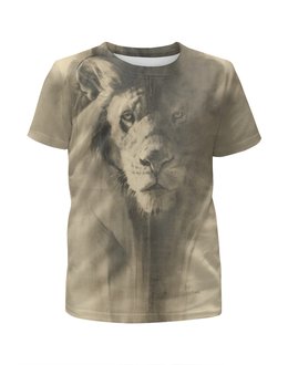 Заказать детскую футболку в Москве. Футболка с полной запечаткой для девочек песчаный лев от mariya94 - готовые дизайны и нанесение принтов.