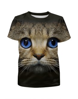 Заказать детскую футболку в Москве. Футболка с полной запечаткой для девочек CAT     от CoolDesign - готовые дизайны и нанесение принтов.