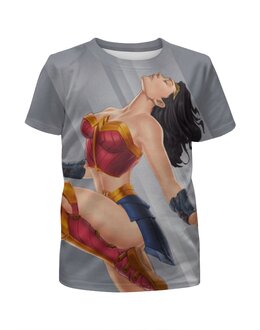 Заказать детскую футболку в Москве. Футболка с полной запечаткой для девочек Чудо-женщина / Wonder Woman от Jimmy Flash - готовые дизайны и нанесение принтов.