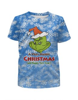 Заказать детскую футболку в Москве. Футболка с полной запечаткой для девочек Christmas от ZVER  - готовые дизайны и нанесение принтов.