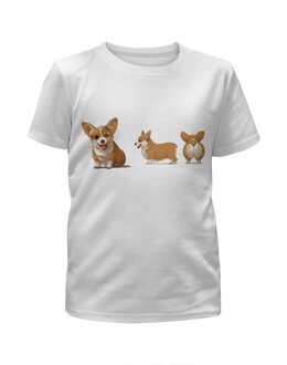 Заказать детскую футболку в Москве. Футболка с полной запечаткой для девочек Корги Собака от MariYang  - готовые дизайны и нанесение принтов.