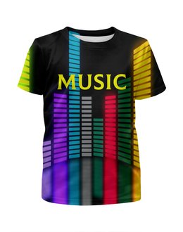 Заказать детскую футболку в Москве. Футболка с полной запечаткой для девочек Music от THE_NISE  - готовые дизайны и нанесение принтов.