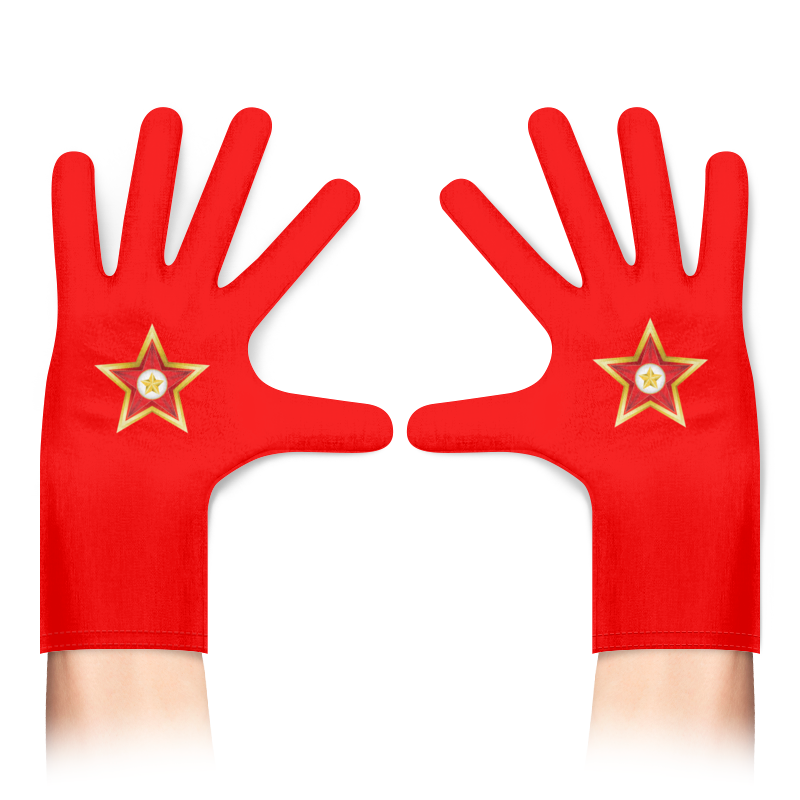 Printio Перчатки с полной запечаткой Красная звезда красная нить со звездой давида an0002