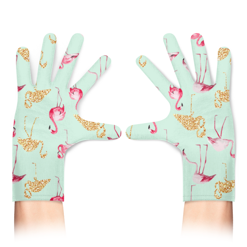 Printio Перчатки с полной запечаткой Фламинго