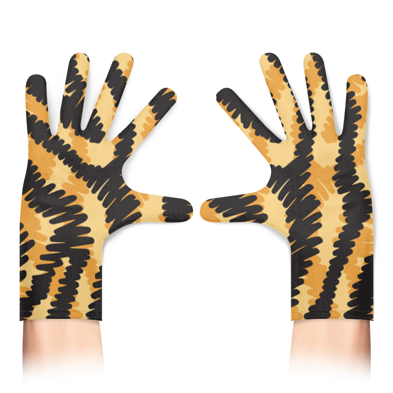 Printio Перчатки с полной запечаткой Тигровый