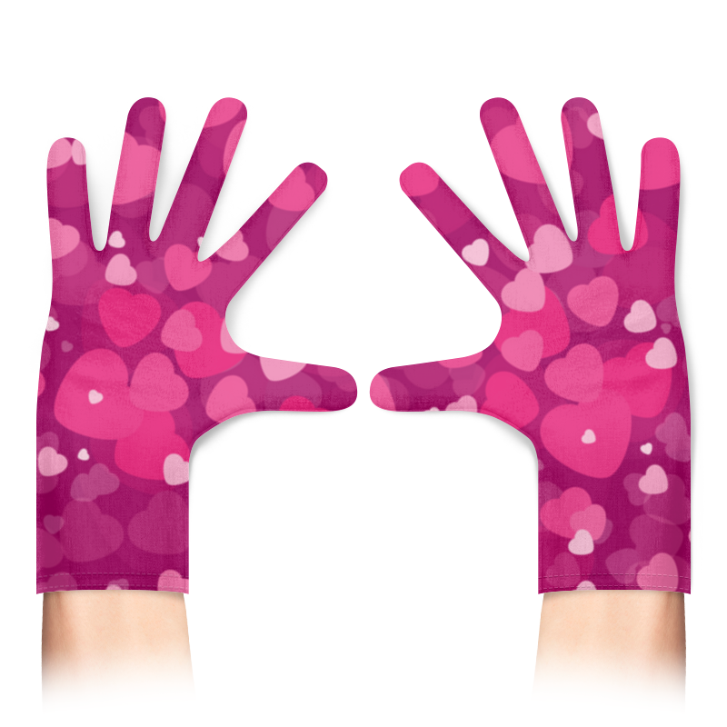 Printio Перчатки с полной запечаткой Сердца страсти ежедневник девочки сердца на розовом 28901