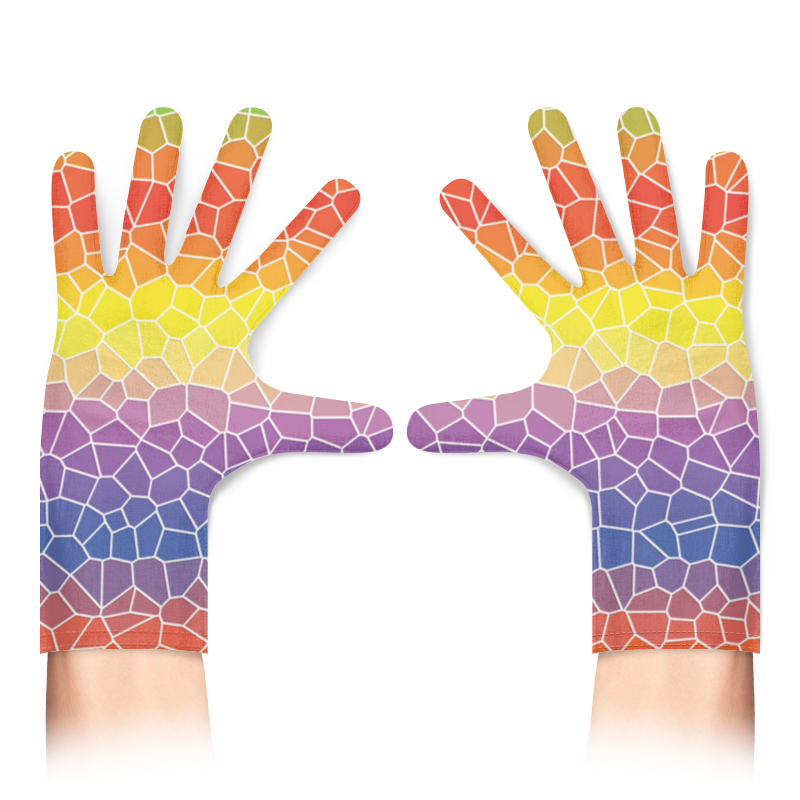 Printio Перчатки с полной запечаткой Разноцветная мозаика