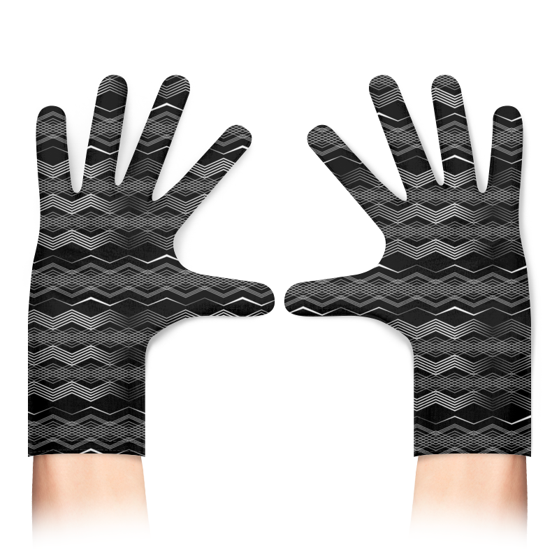 Printio Перчатки с полной запечаткой Черно-белая геометрия printio перчатки с полной запечаткой мозаичный орнамент