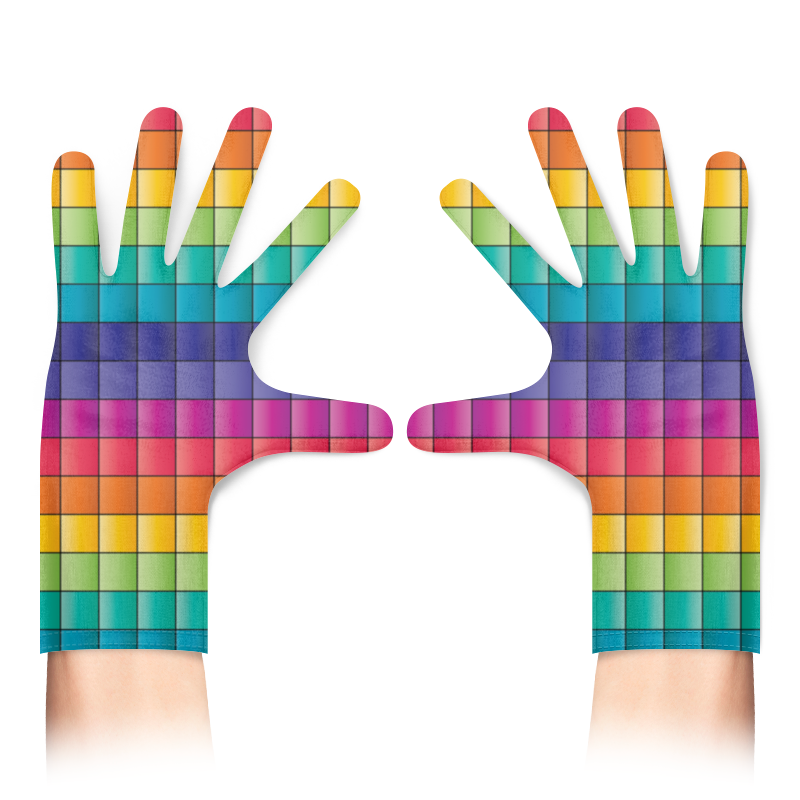 Printio Перчатки с полной запечаткой Разноцветные квадраты printio перчатки с полной запечаткой разноцветные