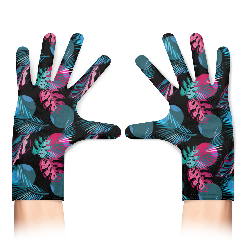 Printio Перчатки с полной запечаткой Ночные тропики printio перчатки с полной запечаткой тропические листья и цепочки