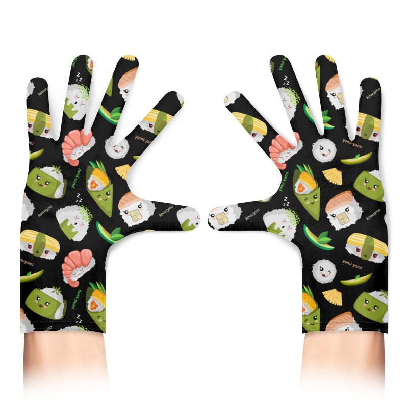 Printio Перчатки с полной запечаткой Кавайные суши printio футболка с полной запечаткой для мальчиков кавайные суши