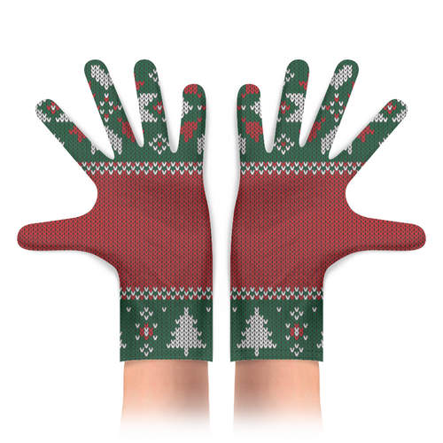 Заказать перчатки в Москве. Перчатки с полной запечаткой Вязаный узор от FireFoxa - готовые дизайны и нанесение принтов.