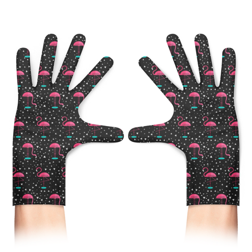 Заказать перчатки в Москве. Перчатки с полной запечаткой Фламинго от trugift - готовые дизайны и нанесение принтов.