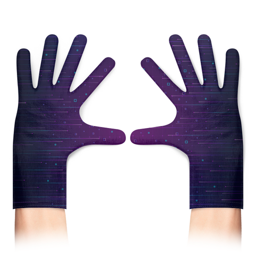 Заказать перчатки в Москве. Перчатки с полной запечаткой Фиолет от queen  - готовые дизайны и нанесение принтов.