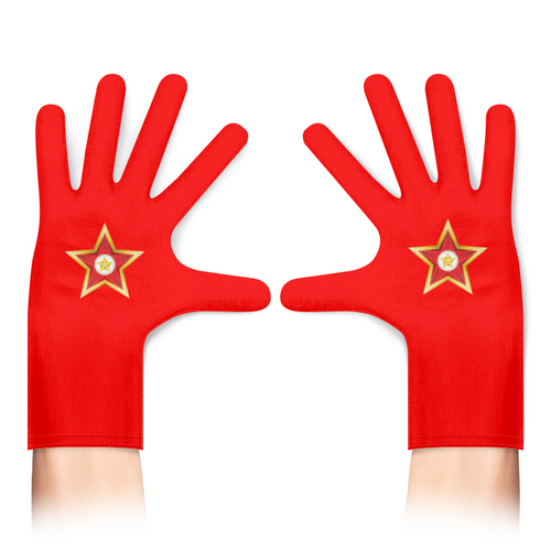 Заказать перчатки в Москве. Перчатки с полной запечаткой Красная звезда от IrinkaArt  - готовые дизайны и нанесение принтов.