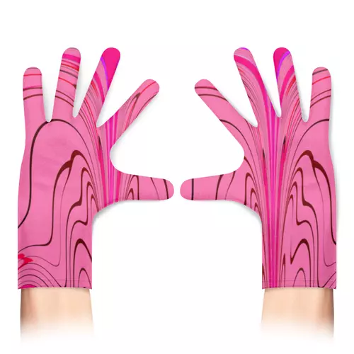 Заказать перчатки в Москве. Перчатки с полной запечаткой Розовые волны от Alexey Evsyunin - готовые дизайны и нанесение принтов.