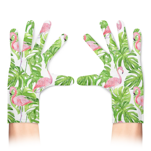 Заказать перчатки в Москве. Перчатки с полной запечаткой Розовый Фламинго от Дана Столыпина - готовые дизайны и нанесение принтов.