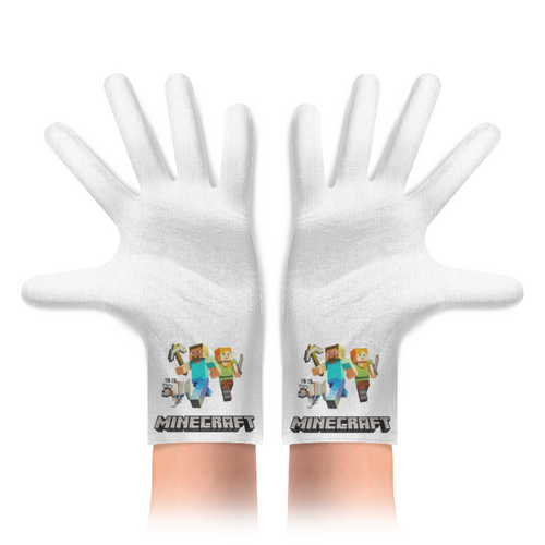 Заказать перчатки в Москве. Перчатки с полной запечаткой Майнкрафт Minecraft от MariYang  - готовые дизайны и нанесение принтов.