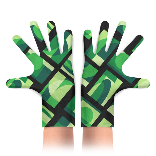 Заказать перчатки в Москве. Перчатки с полной запечаткой Зеленая абстракция от IrinkaArt  - готовые дизайны и нанесение принтов.
